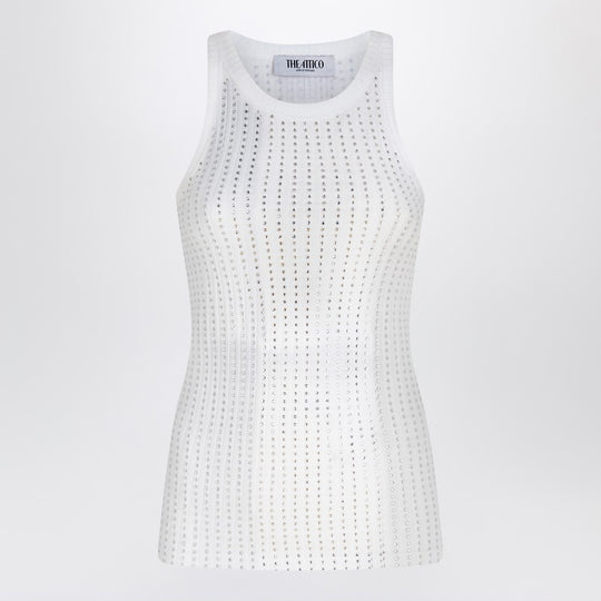 White Tank Top With Rhinestones