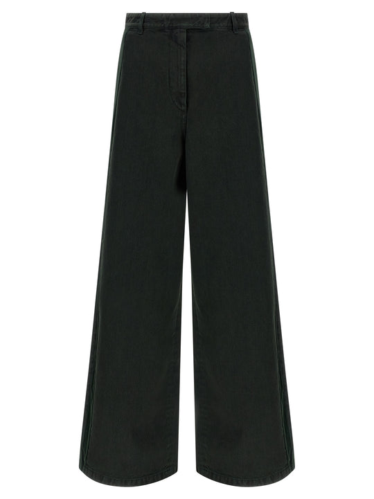 Velvet Insert Jeans Green