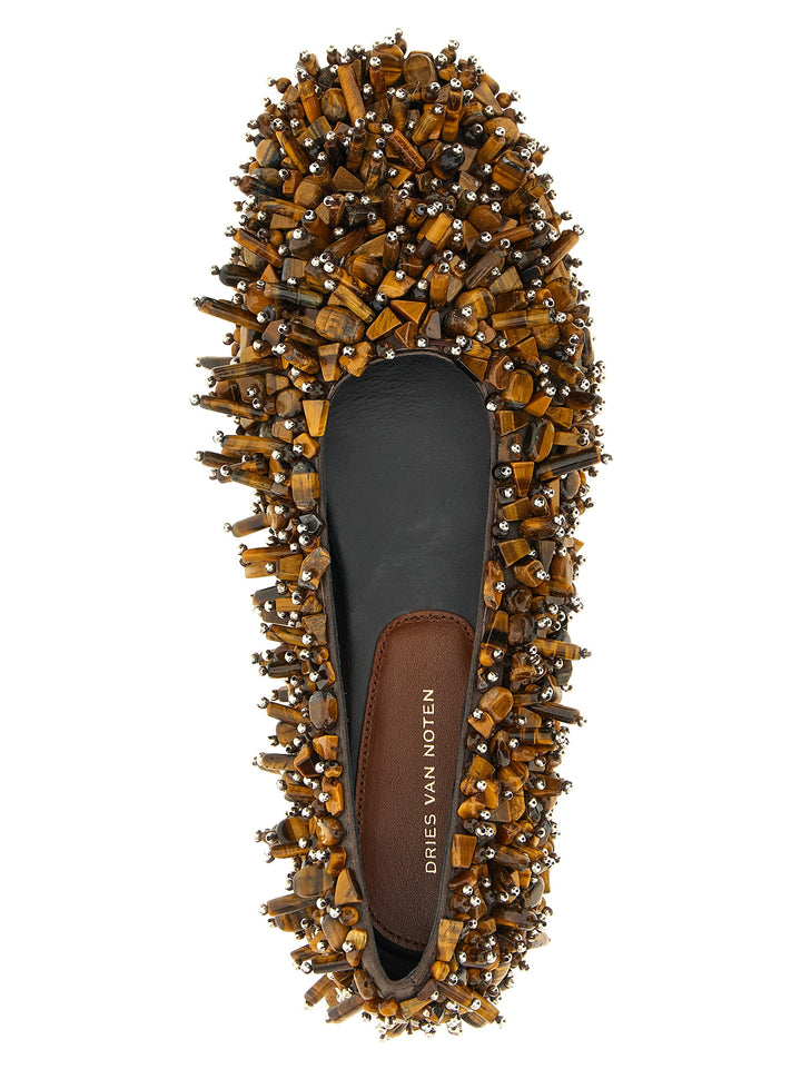 Dries Van Noten  Beaded Ballet Flats Flat shoes - Brown | 505653016426e52f501e0e0bb647237d707e65be