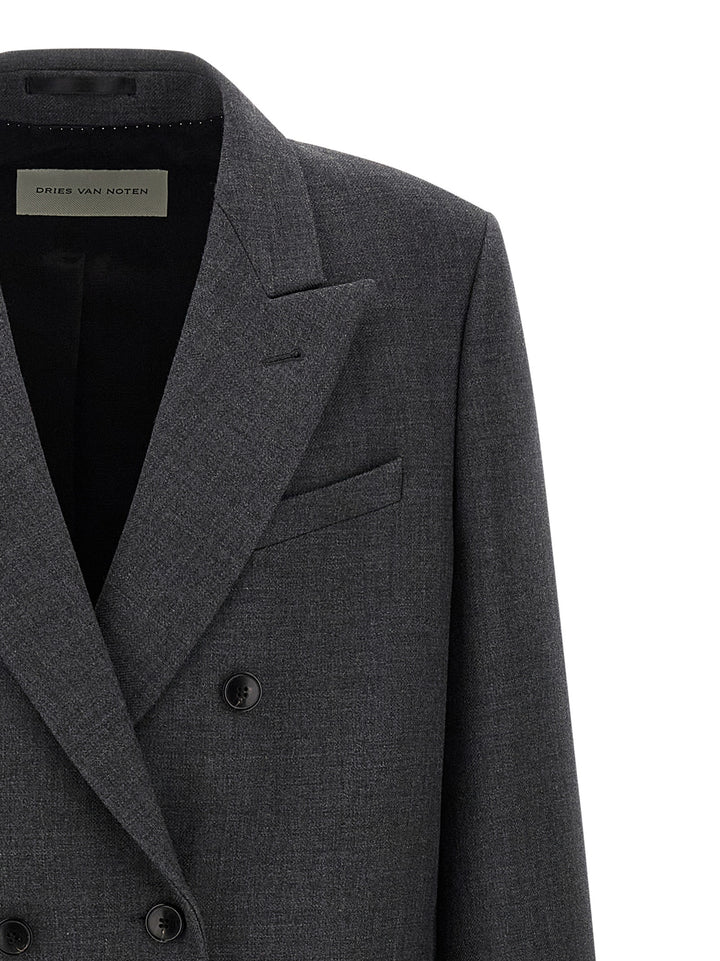 Dries Van Noten  Double-Breasted Coat Coats and Trench Coats - Gray | f534da9aeab438ad30c2b176b3c9567b3981cca3