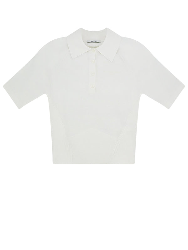 Cropped Cotton And Silk Polo Shirt