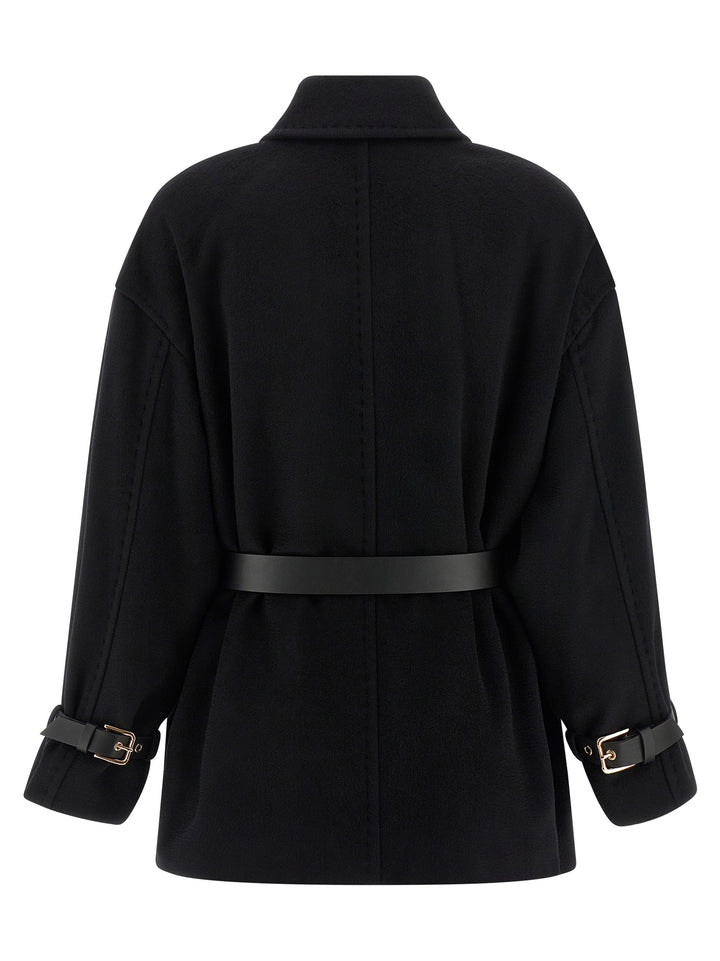Max Mara Studio Pausa Coats and Trench Coats - Black | f9635a8eda56aa399034a2450fbe41852bb75fb6