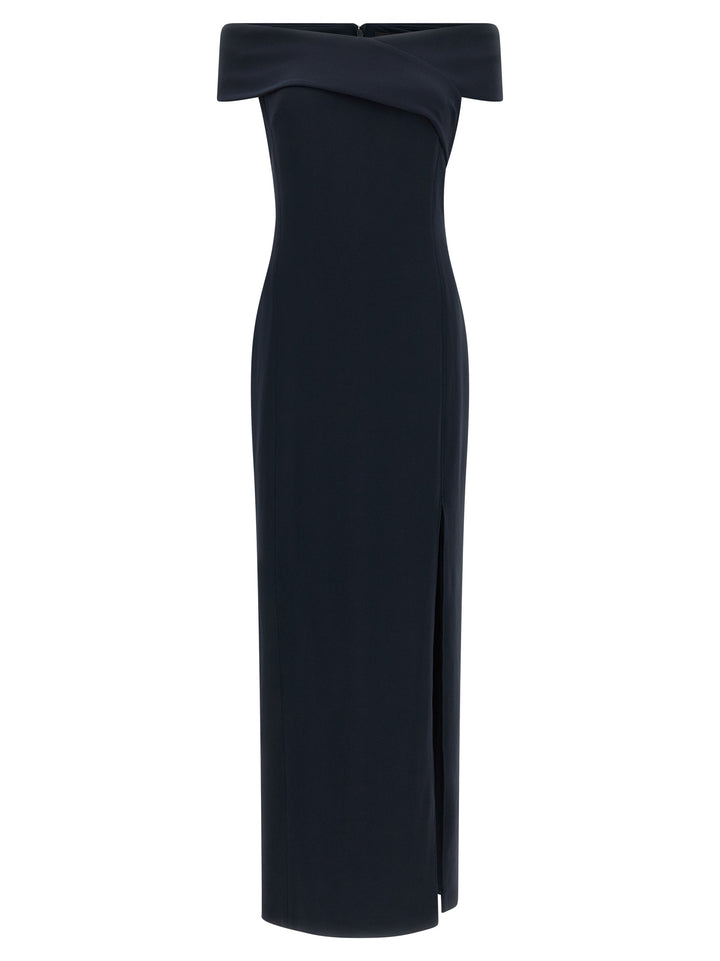 Lauren Ralph Lauren Long Dress With Crossed Neckline Dresses - Black | d56f5baca911ce490c518b43a928a8301d65803c