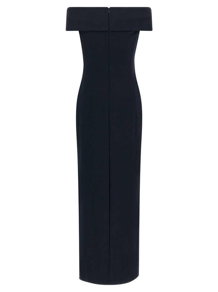 Lauren Ralph Lauren Long Dress With Crossed Neckline Dresses - Black | 5e277a5b0fb35974ccc4ee3d6b62c28f4c441efa