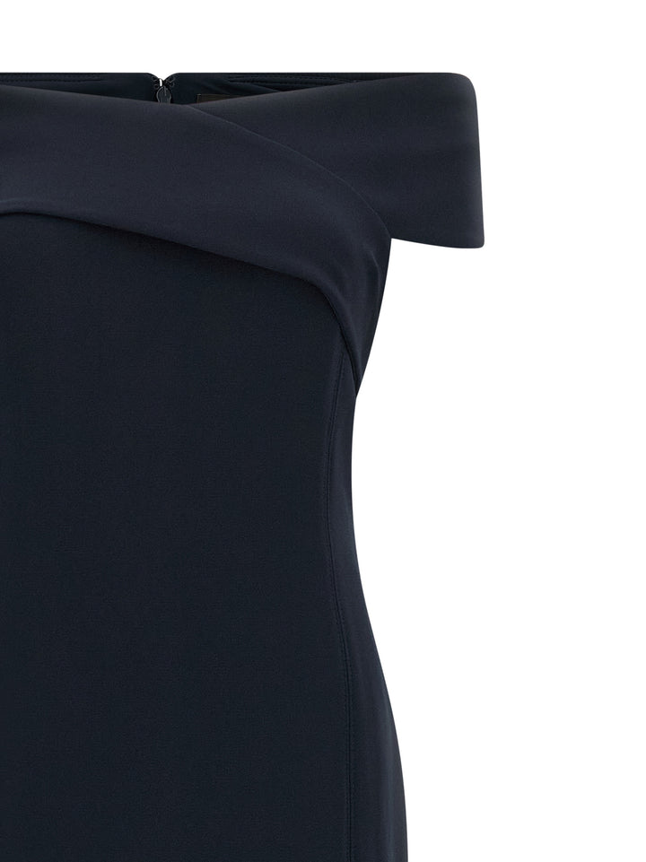 Lauren Ralph Lauren Long Dress With Crossed Neckline Dresses - Black | 5555ab7192929fd46d56d87c29b0c21491e43295