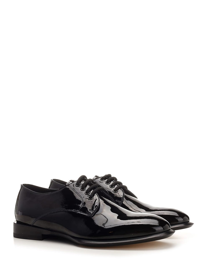 Slim Tread Lace-Up Derbies Lace-Up Shoes Black