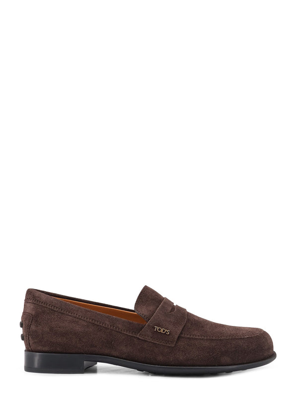 Suede Loafers With Side Logo