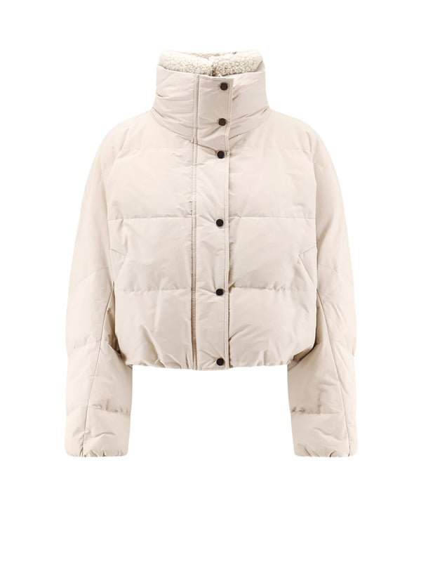 Down Jacket With Shearling Collar