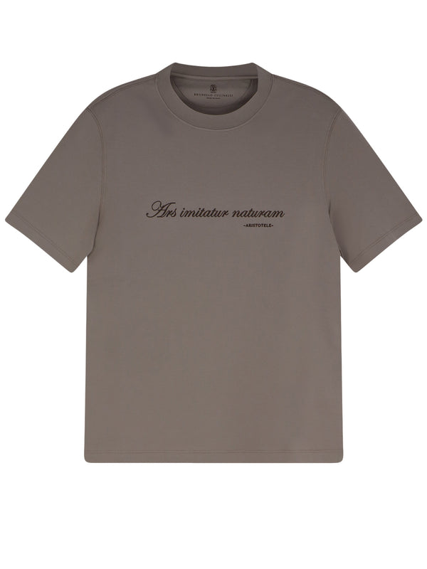 Cotton T-Shirt With Front Embroidery