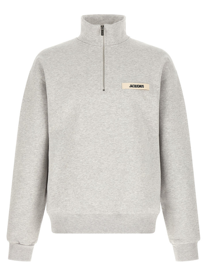 Jacquemus Le Camionneur Gros-Grain Sweatshirt - Gray | ccc82c4c869b1479ff778f936191184465a2563e