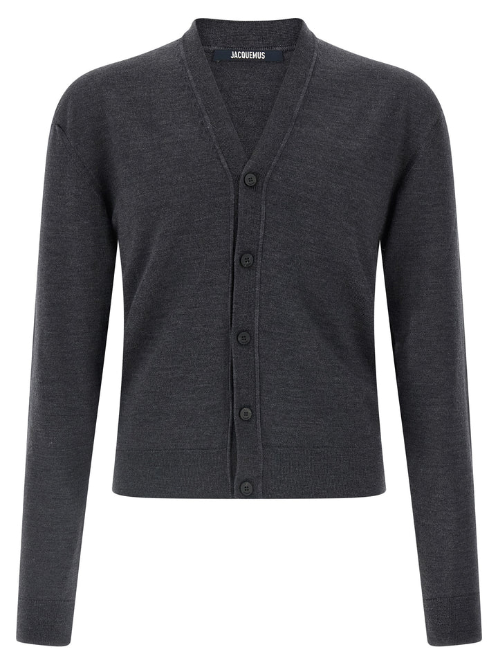 Jacquemus Le Cardigan Brodé Sweaters and Cardigans - Gray | aaefe119144ed473bd18e538bf6f7d47d918a34f