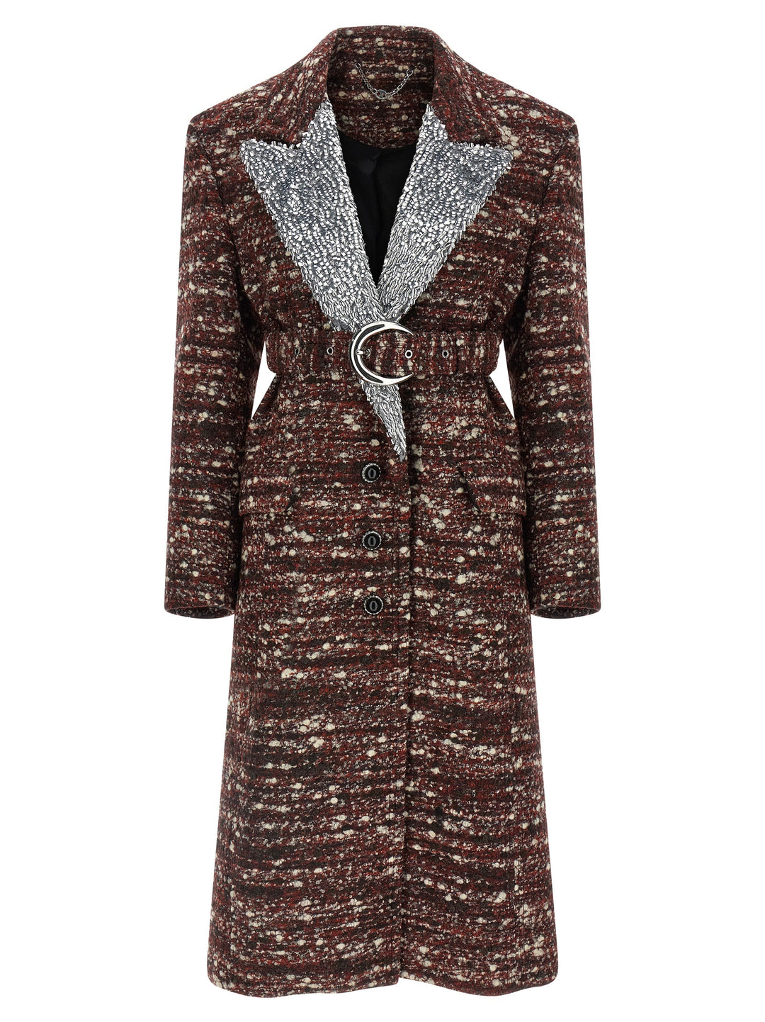 Paco Rabanne Bouclé Wool Coat Coats and Trench Coats - Multicolor | 8689f2e72bdb0bd2eb6dfdb49ccbc357fc4d3bb5