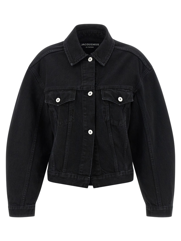 Jacquemus La Veste De-Nimes Puffer Jackets - Black | 2590b4138b6ecb4ee1b53ded6a4d8c9440881a4b