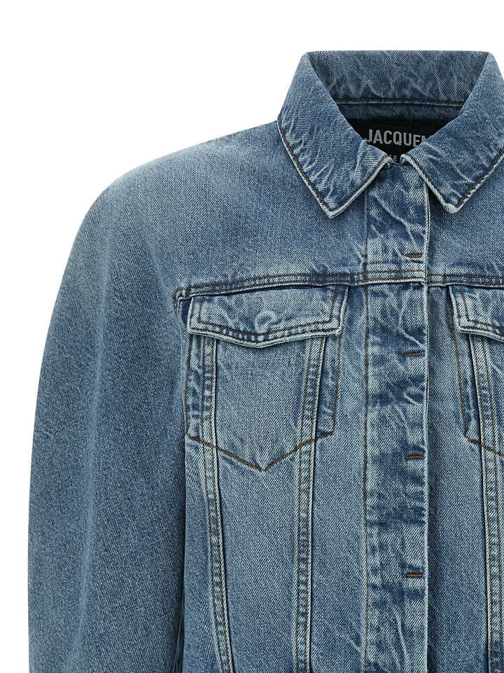 Jacquemus La Veste De-Nimes Ovalo Puffer Jackets - Light Blue | 0bb49644fe6381971a1c17e0c1531ce0bf47d699