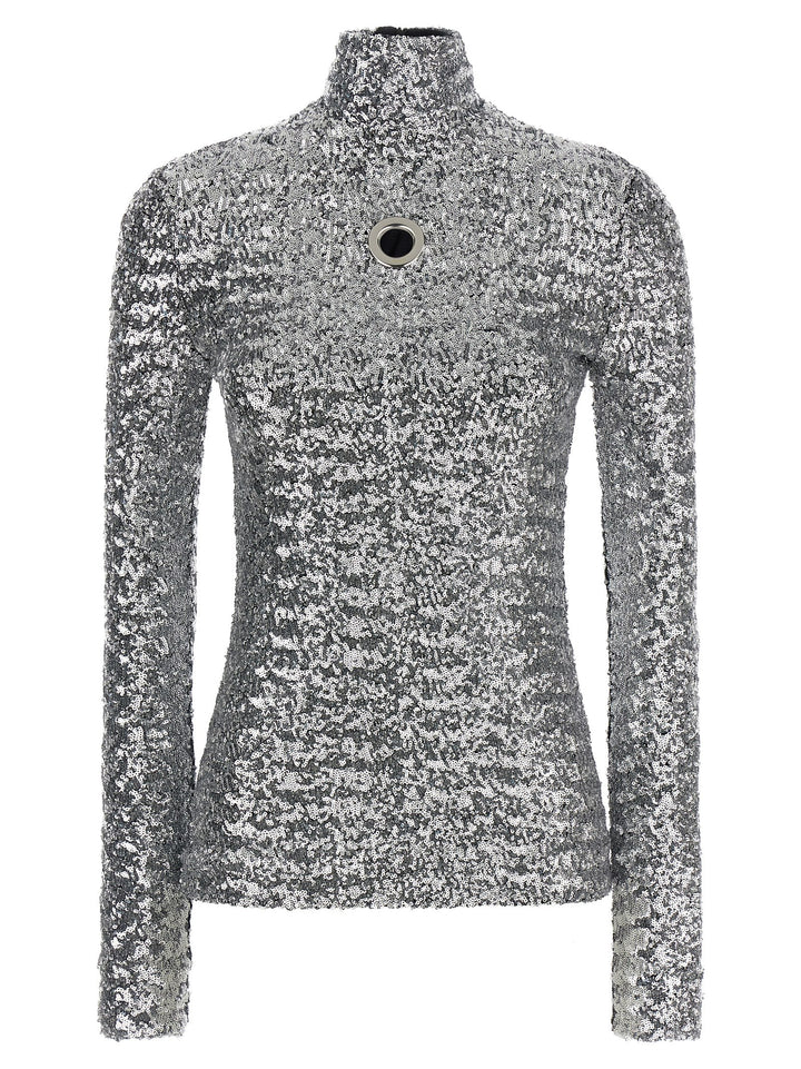 Paco Rabanne Sequin Sweater Sweaters and Cardigans - Silver | ed9676a68f3baaf3c68c96df1276108272f73644