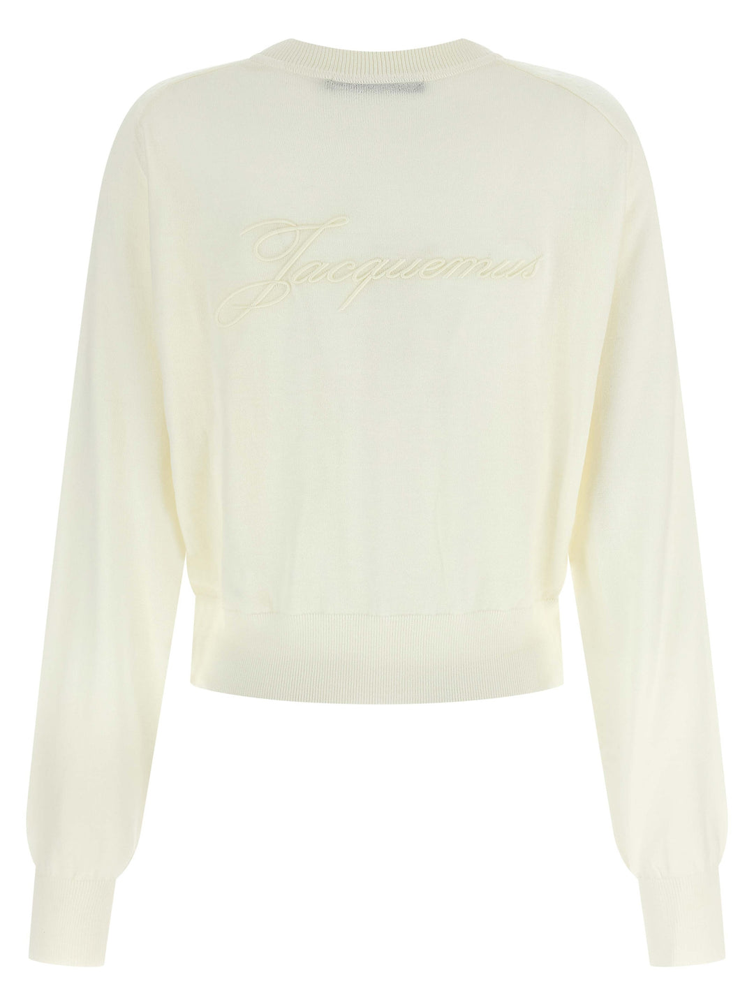 Jacquemus Le Sweater Brodé Sweaters and Cardigans - White | 469459b40b247944e13ef1755e73ae8db56eb769