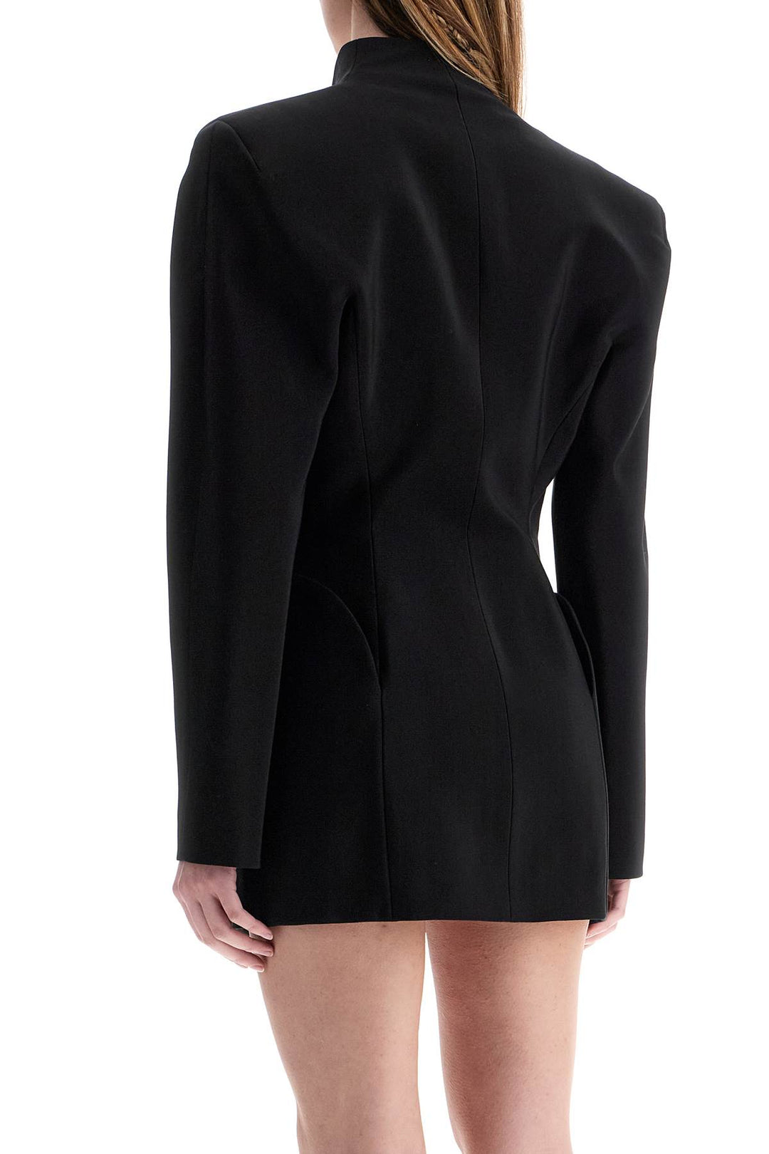 Short Black V Neck Jacket With Contemporary Design