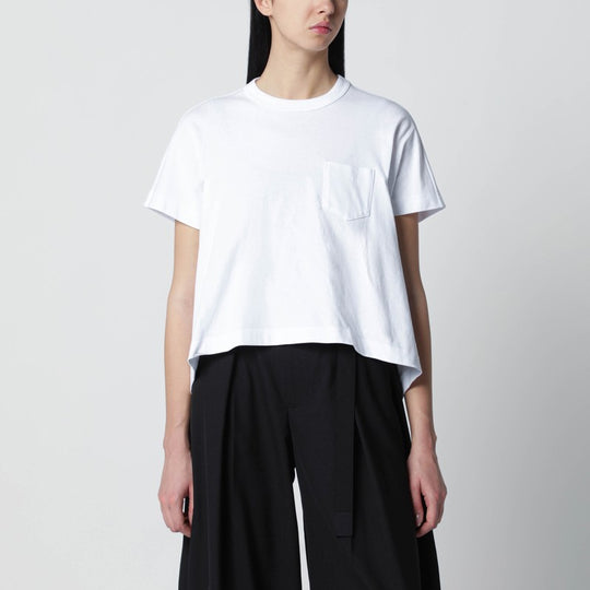 White Cropped Cotton T-Shirt
