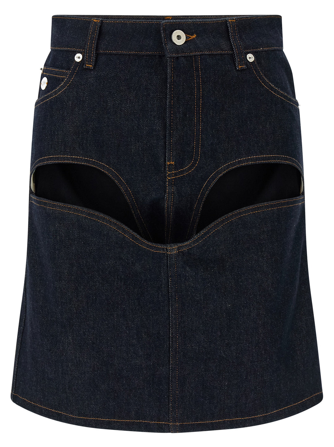 Jean Paul Gaultier Denim Mini Skirt With Cuts And Turn Up Skirts - Blue | 2477cb37dda63c48d37ff81b27c98d6fe2c544ef