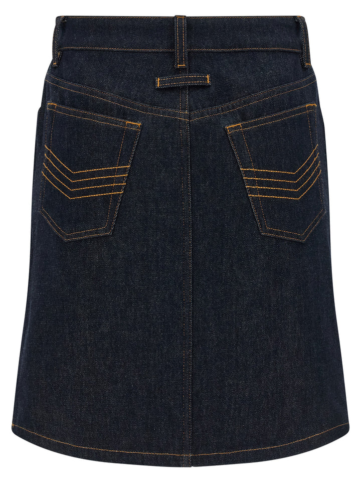 Jean Paul Gaultier Denim Mini Skirt With Cuts And Turn Up Skirts - Blue | a9a3c6302a8eb97c19aefc5d063593a46f0fab14