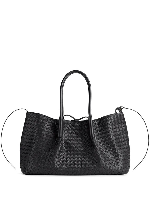 Pinacoteca Medium Reversible Tote Bag In Intrecciato Silky Leather