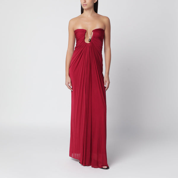 Wine Long Jersey Dress