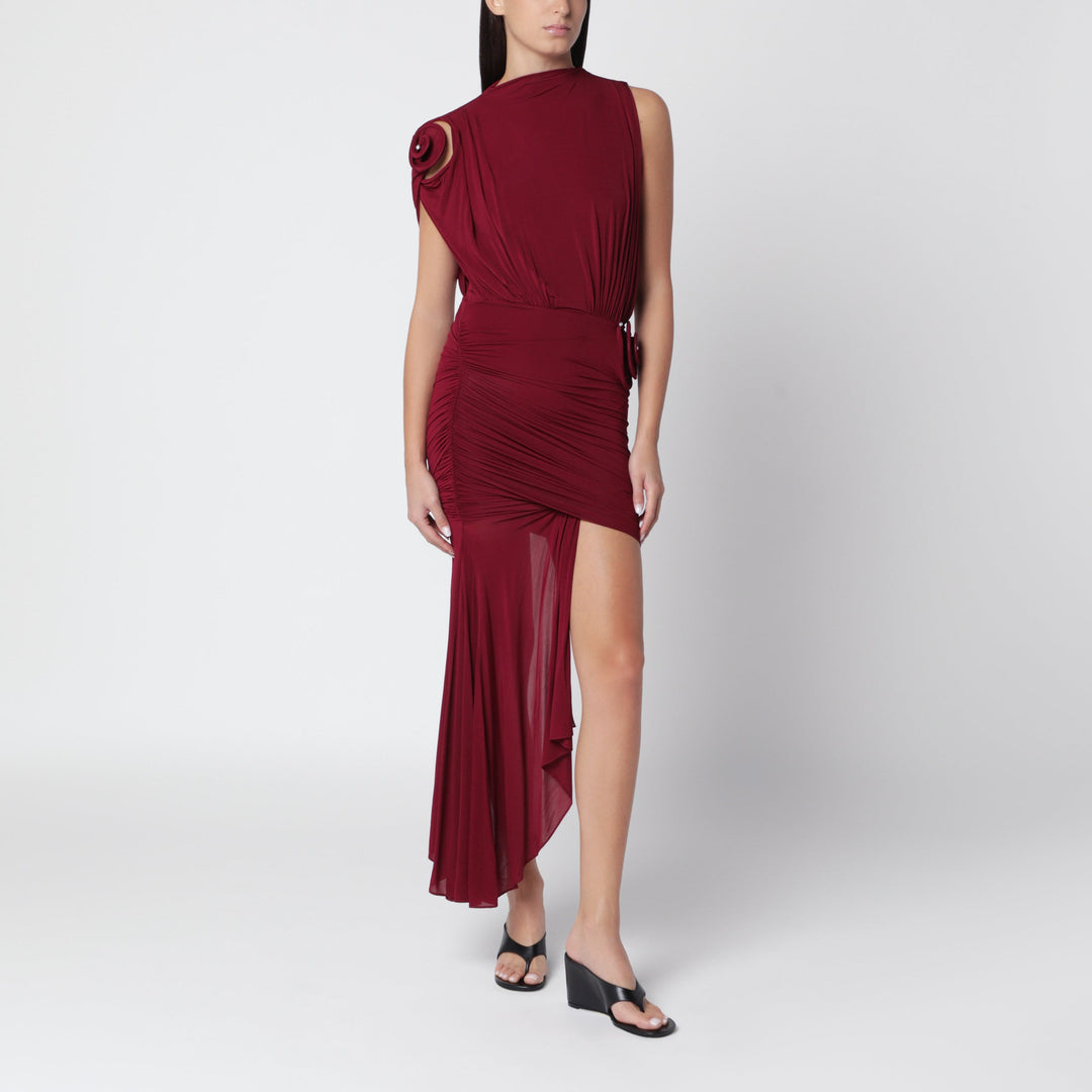Christopher Esber Aurelia Short Wine-Colored Viscose Dress
