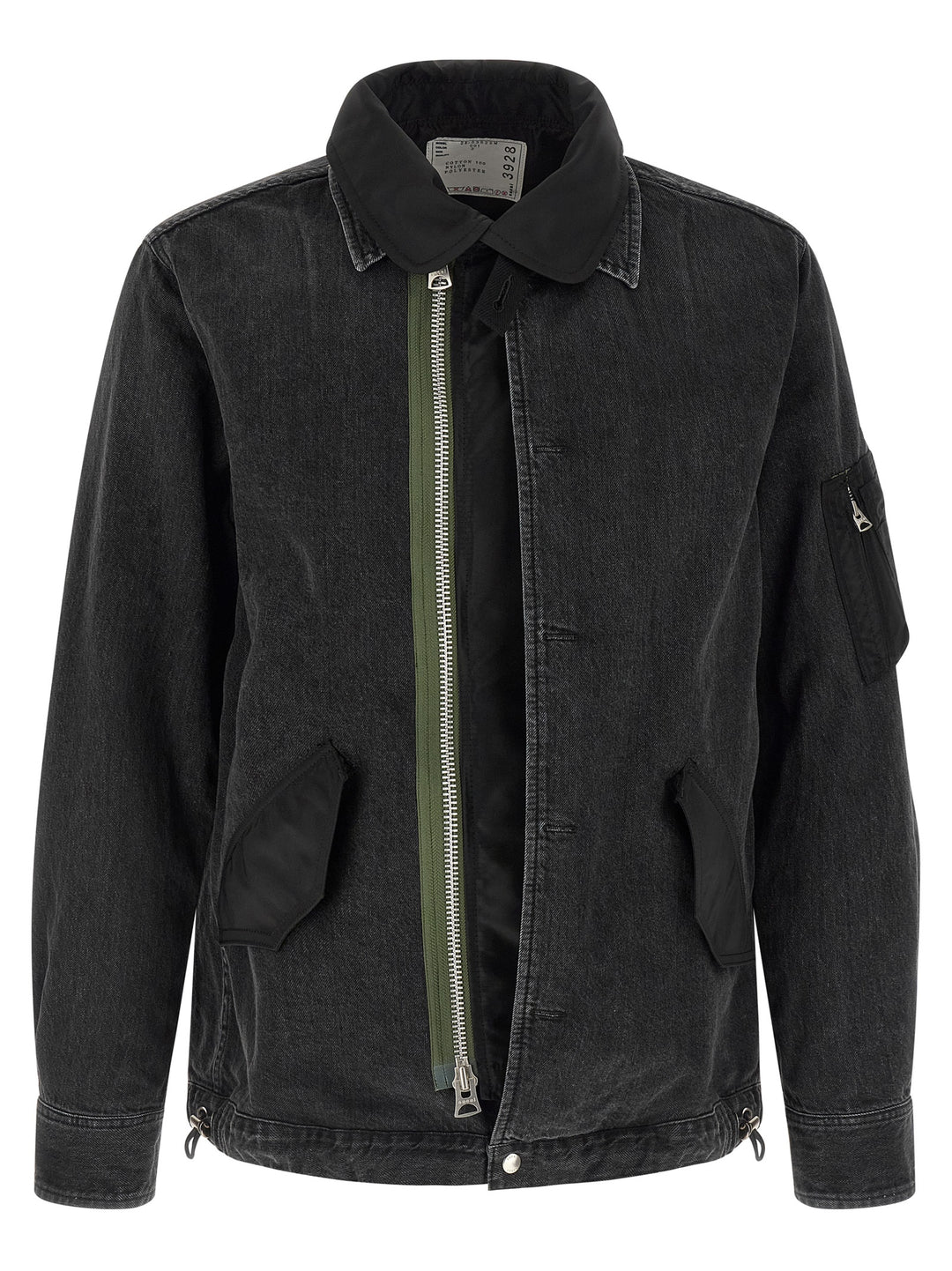 Sacai Nylon Insert Denim Jacket Puffer Jackets - Black | 72c0c2768af82c8fdd54be5cb5f256c290612314