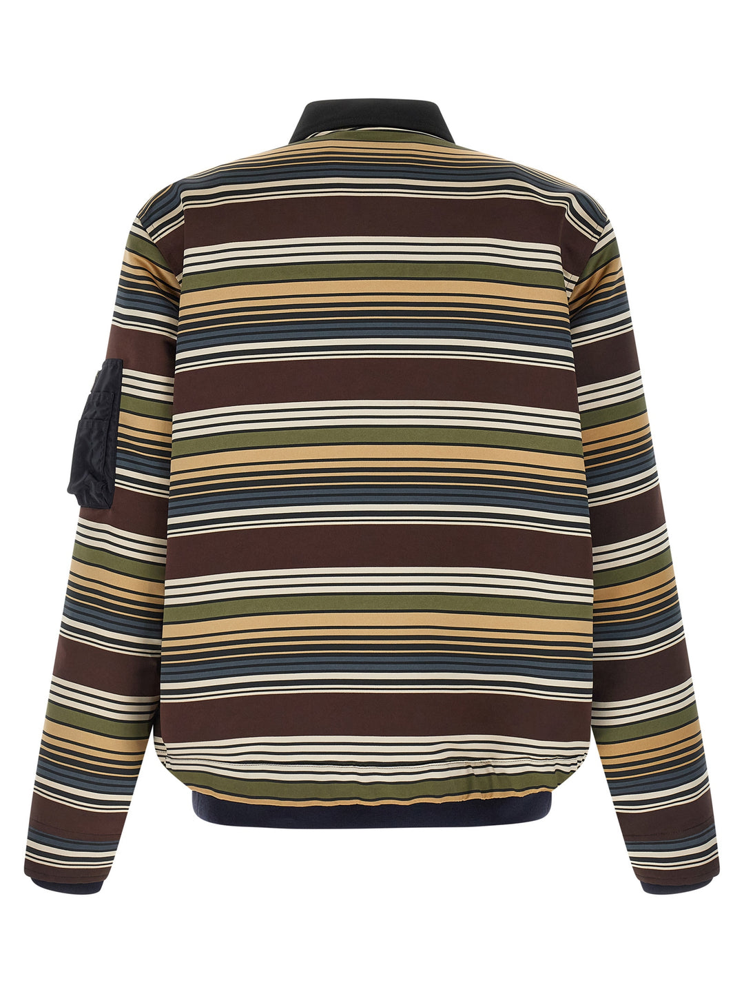 Sacai Horizontal Stripe Puffer Jackets - Brown | c2a38f07c3f8e2daee52795fc2132e106a59f07f