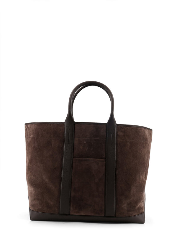 Suede Shopping Bag With Logo Engraved On The Bottom