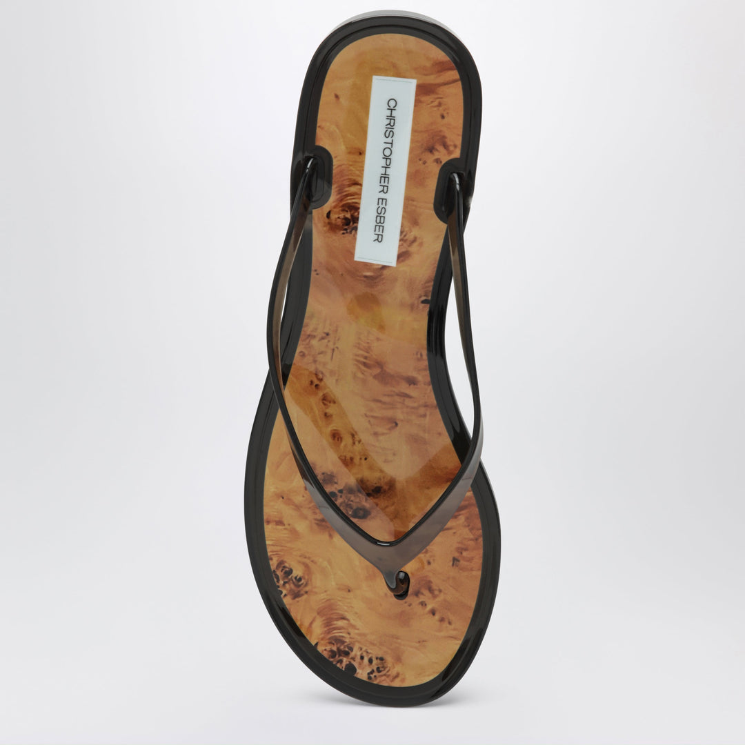 Christopher Esber Black/Amber Jo Flip-Flop Sandals