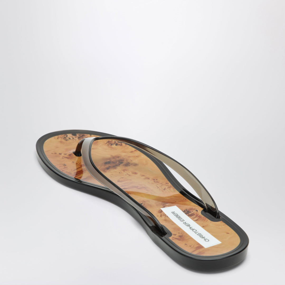 Christopher Esber Black/Amber Jo Flip-Flop Sandals