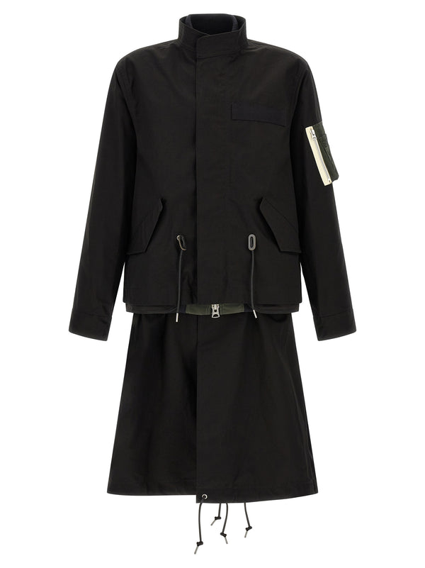 Nylon Twill X Rip Stop Coats And Trench Coats Black