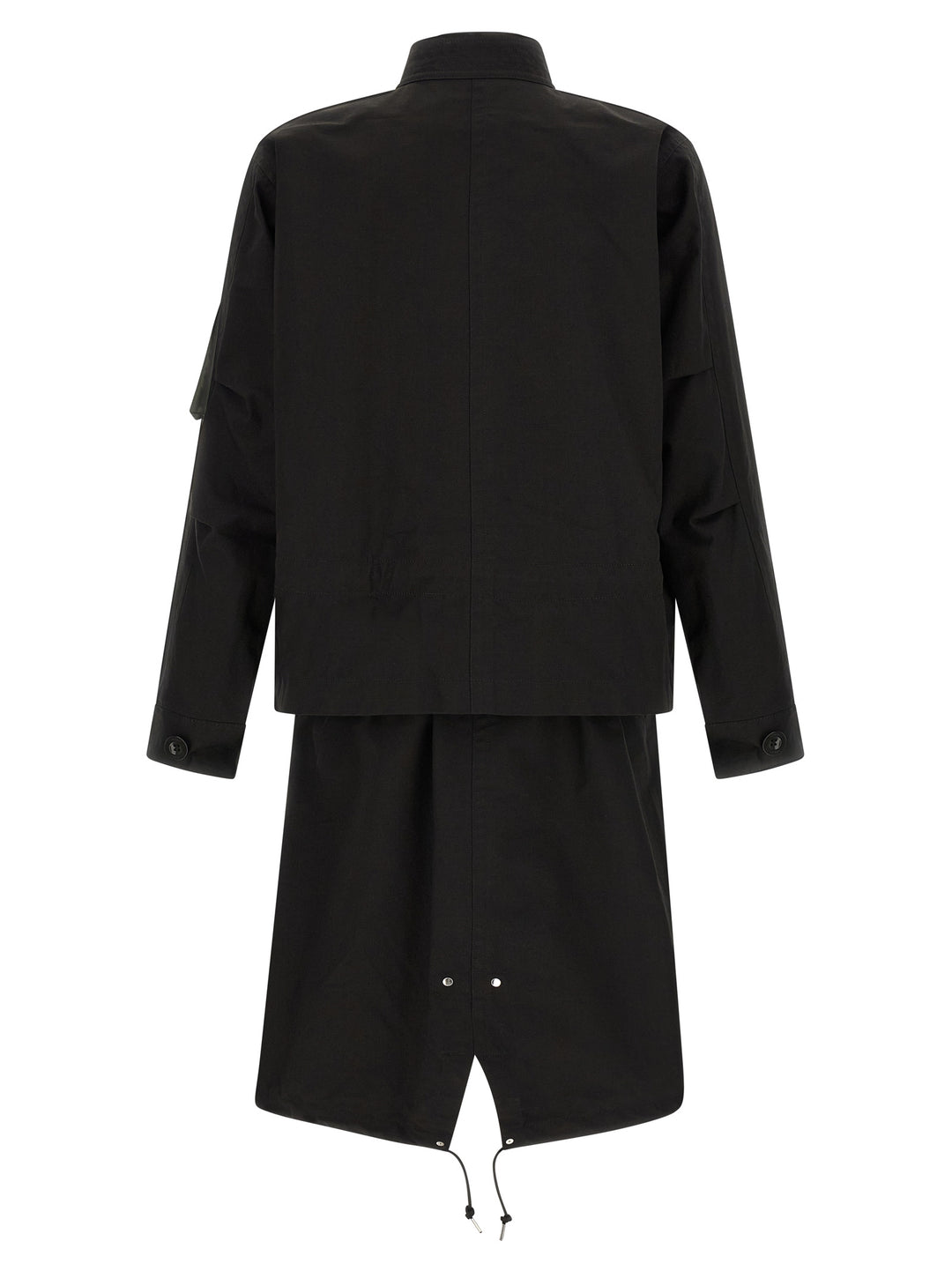 Sacai Nylon Twill X Rip Stop Coats and Trench Coats - Black | 0e6393c5e70a562c651c7d0d1f07e32ef62fc4d3