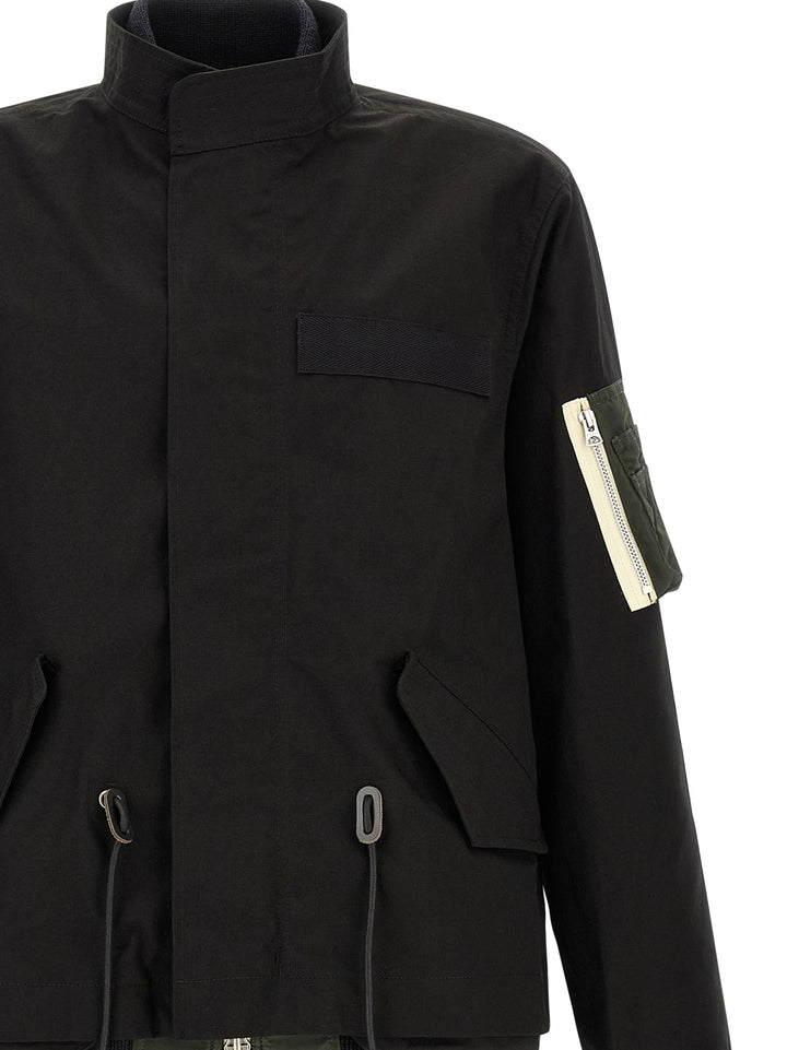 Sacai Nylon Twill X Rip Stop Coats and Trench Coats - Black | 4a2f248dbdbfcce63bef1ab18367968c40d54dbb