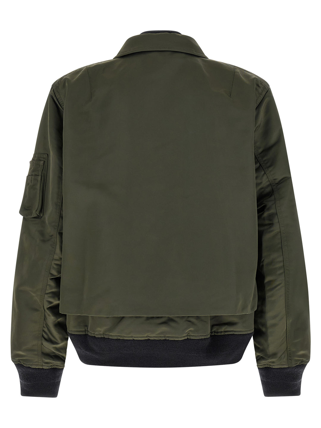 Sacai Double Layer Blouson Puffer Jackets - Green | 66e58daceefc1363030ec54c66707fe4f9488046