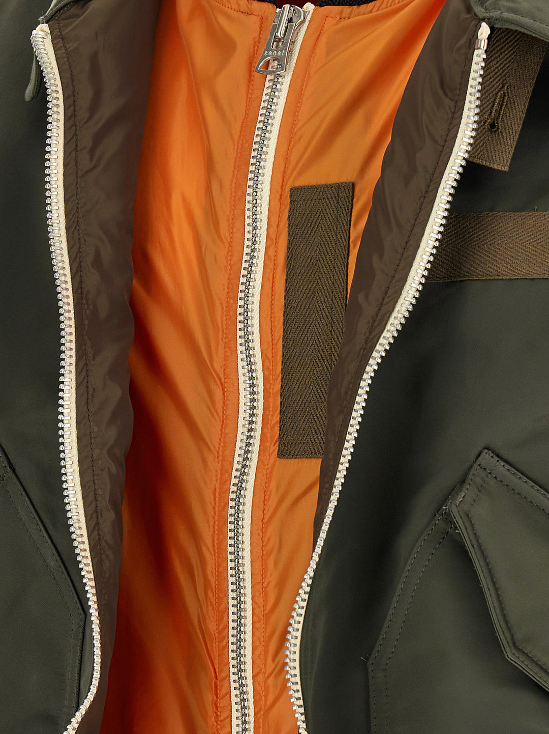 Sacai Double Layer Blouson Puffer Jackets - Green | 8a7a47efe50dfec6df2e881d4f957c1bc4906027