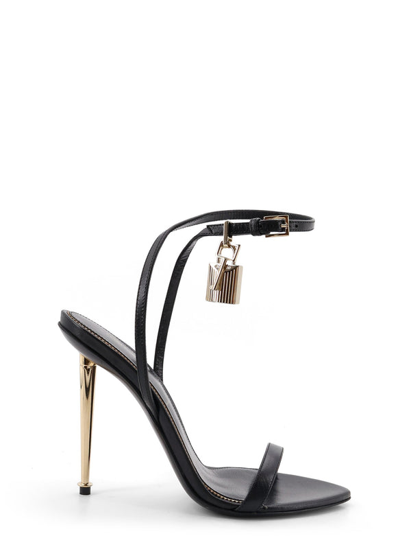 Leather Sandals With Metal Padlock Detail