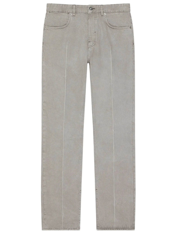 Grey Straight-Fit Jeans With A Folded-Up Effect