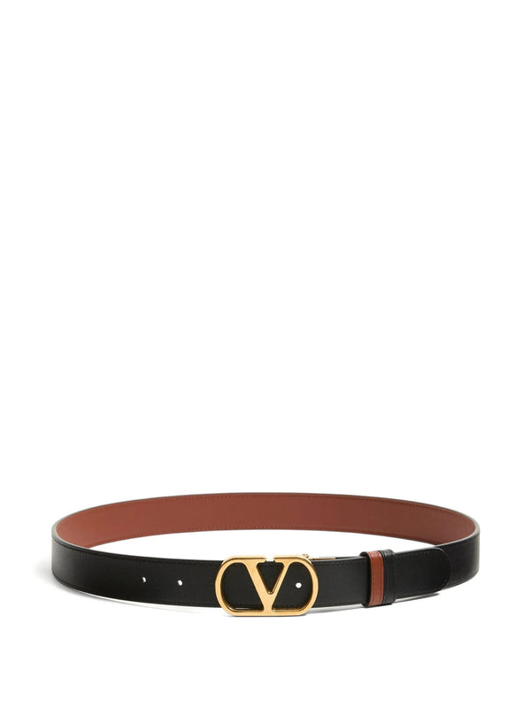 Vlogo Signature Reversible Belt In Glossy Calfskin 30 Mm