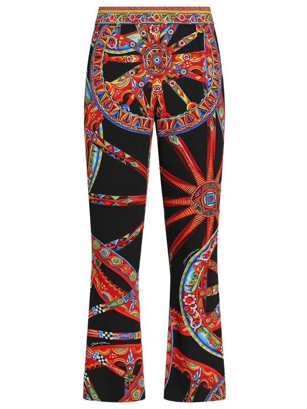 Carretto Print Silk Trousers