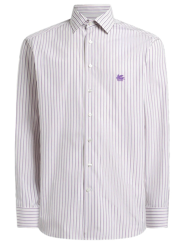 Striped Pring Roma Logo Shirt