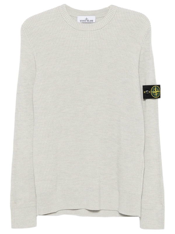 Crewneck Sweater With Ribbed Trims
