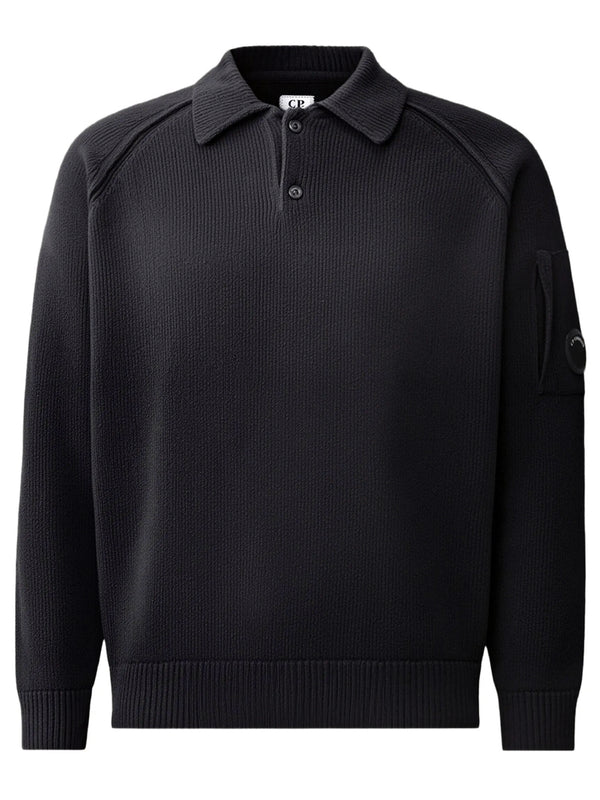 Lens-Detail Ribbed Polo Shirt