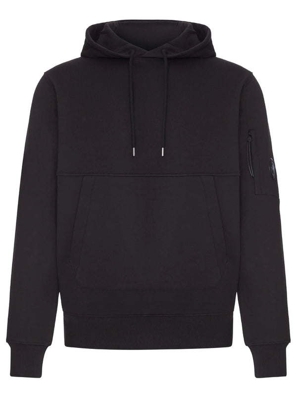 Diagonal Raised Fleece Hooded Lens Sweatshirt