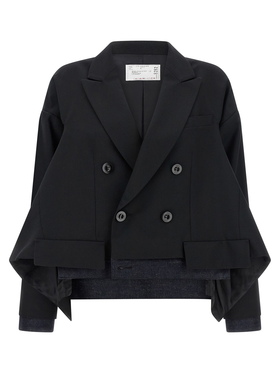 Sacai Denim Insert Blazer BlazerS - Black | 9713bf9d798665b56e79166fe4396ec71271ef58