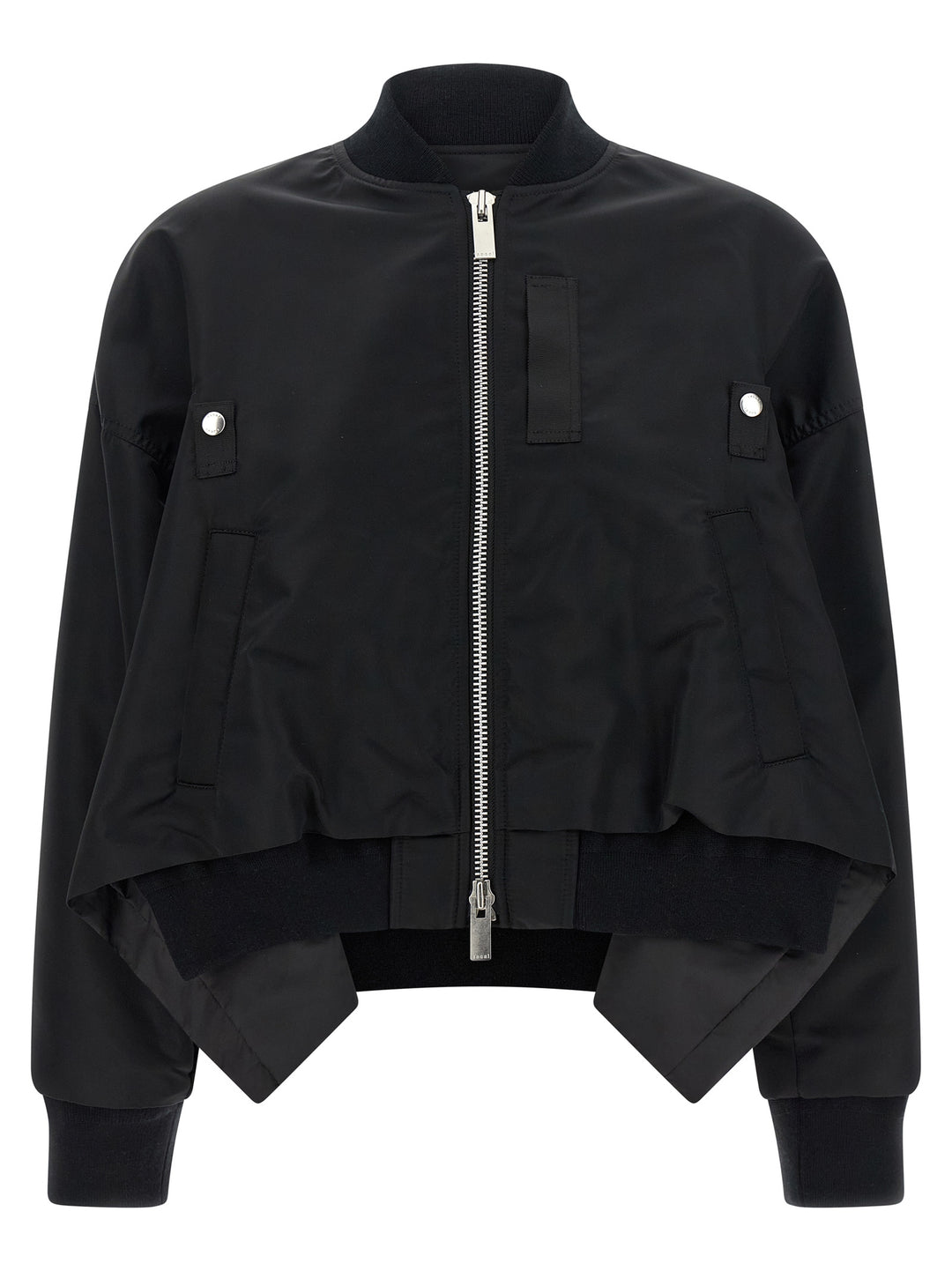 Sacai Asymmetrical Blouson Bottom Puffer Jackets - Black | 9eab09dfba9c7d7e5cfa69f58ff2b9f85adbc0ab