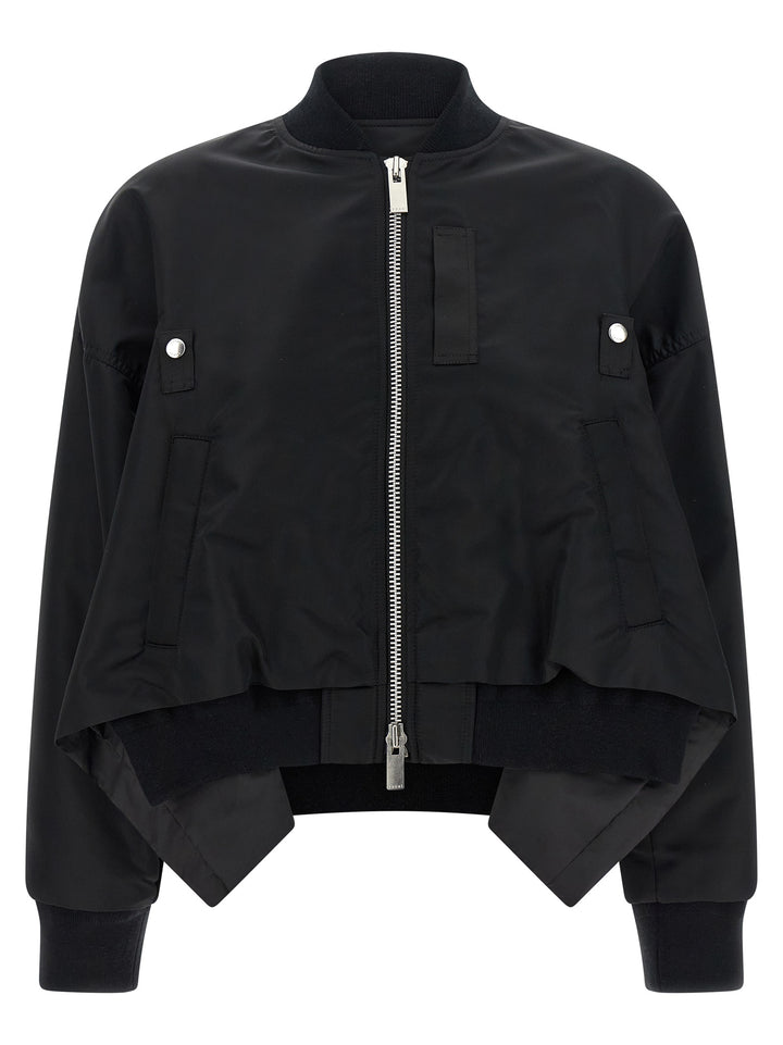 Sacai Asymmetrical Blouson Bottom Puffer Jackets - Black | 9eab09dfba9c7d7e5cfa69f58ff2b9f85adbc0ab