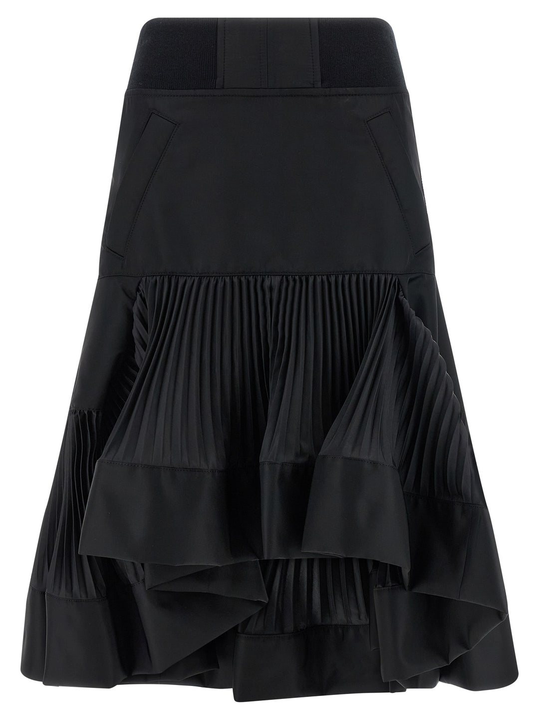 Sacai Pleated Insert Skirt Skirts - Black | d9fb2f5b51aec44e896cae6678691a82b5159d96