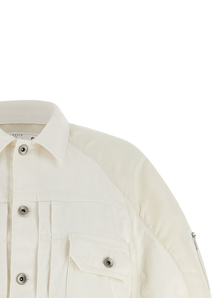 Sacai Hybrid Bomber Jacket Puffer Jackets - White | c773d59598655ab9f704497f89a68ac33852adfb